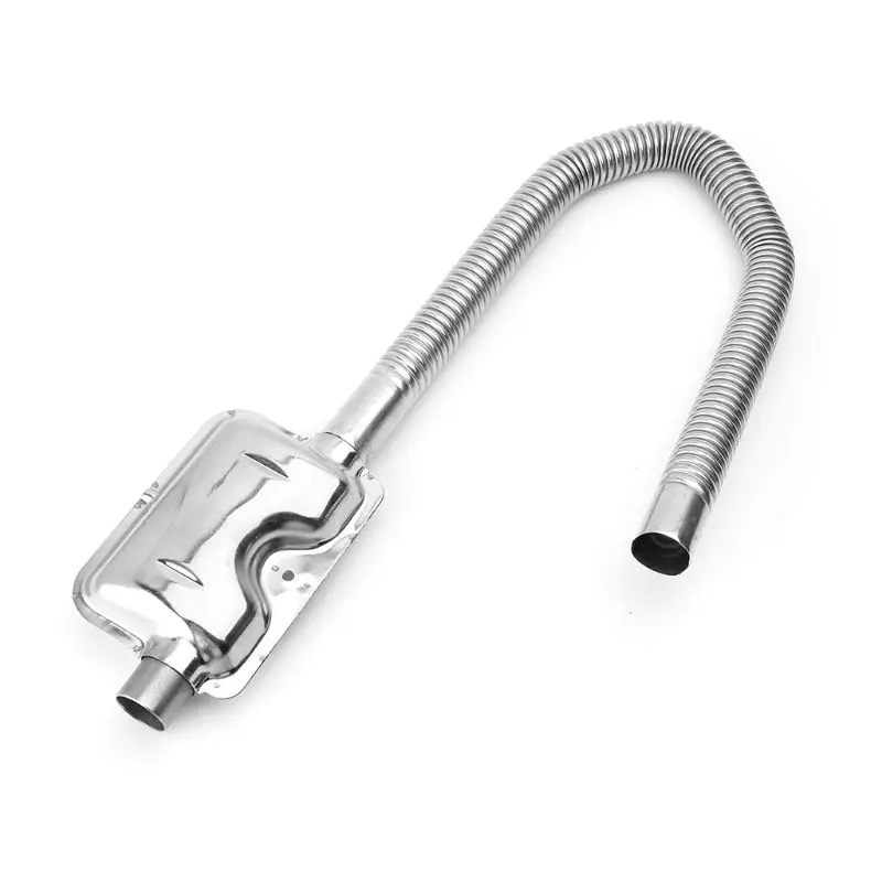 

60cm Stainless Steel Exhaust Pipe & Muffler Kit Gas Venting Hose Silencer For Car Air Diesels Heater Silver