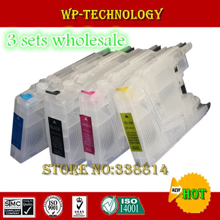 

[3sets wholesale] Empty Refill cartridge suit for LC73 LC71 LC1280 LC75 LC77 LC79 LC1240 ,suit for MFC-J6510DW J6710 J6910DW