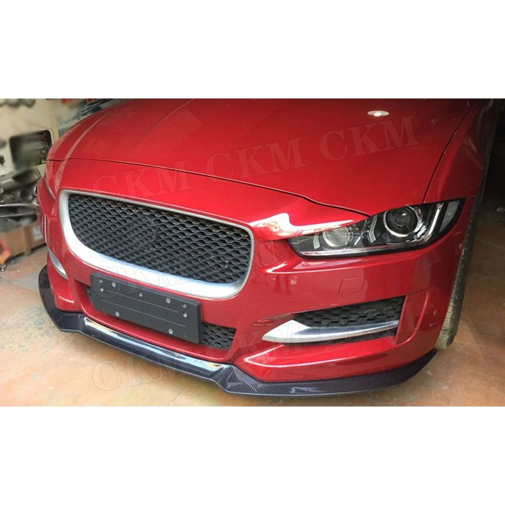 Передний спойлер для подбородка губ из углеродного волокна Jaguar XE Sedan 4 Door 2015 2018 A