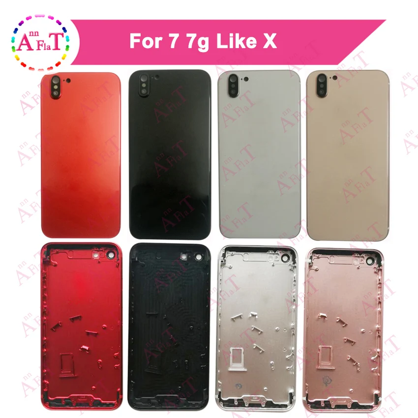 AAA для IPhone 7 7G как X корпус крышка батареи дверь задняя крышка Шасси рамка задняя для Apple IPhone 7 Plus Стиль X Корпус Крышка