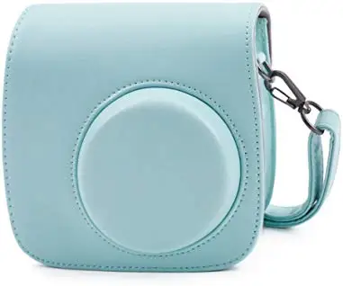 Blue Fujifilm Instax миниатюрная сумка под камеру CasePU кожаный чехол с плечевым ремнем для Instax Mini 9 Mini 8 8+ камеры мгновенной пленки - Цвет: Blue