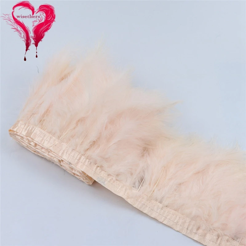 2 Meters/Lot 10-15 CM Dyed Colored Downy Turkey Marabou Feather Fringe Trimming Satin Ribbon Trim Garment Decoration 22 Colors