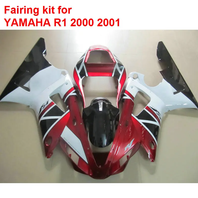 Комплект обтекателей для мотоцикла Yamaha YZF R1 00 01 красный белый черный YZFR1 2000 2001