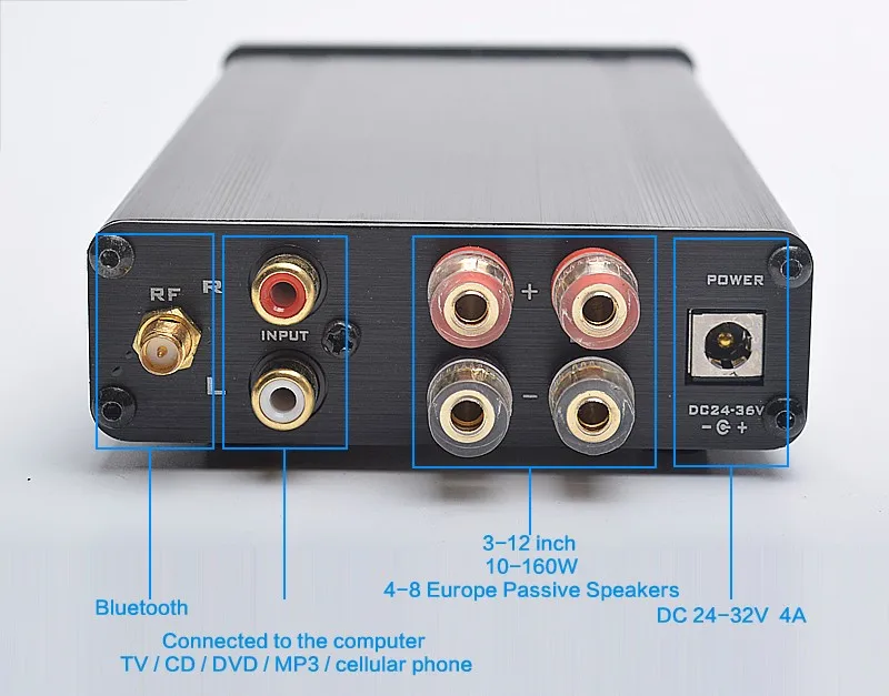 FX1602S TDA7498E высокой мощности Цифровой усилитель BC-05 Bluetooth приемник с Bluetooth TPA6120 усилитель 160 Вт* 2