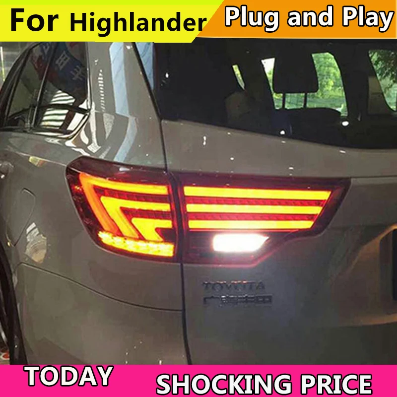 Автомобильный Стайлинг задний фонарь для toyota задние фары Highlander 2015 2019 типа Lexus DRL +