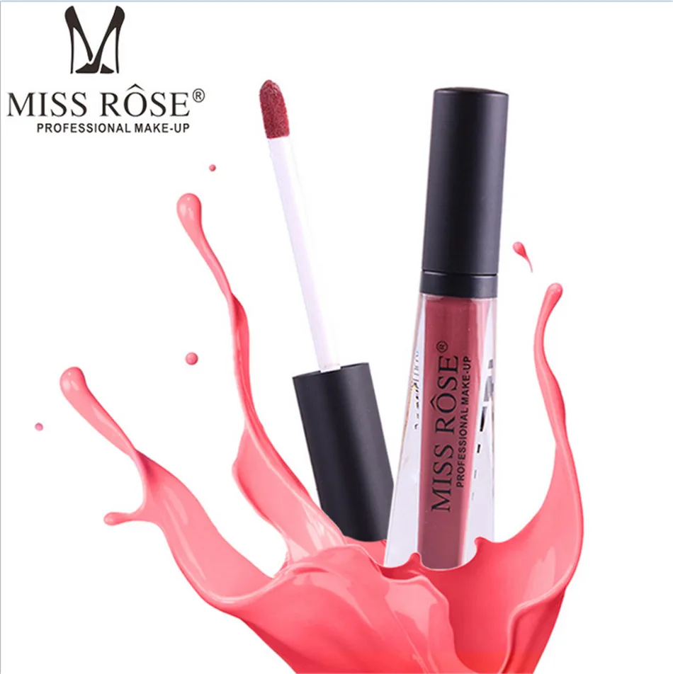 2018 MISS ROSE бренд 36 матовый цвет губ прозрачная трубка антипригарная чашка