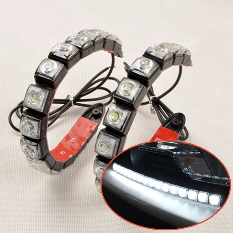 LENTAI 1 комплект Авто дневные ходовые огни Противотуманные фары лампы автомобилей