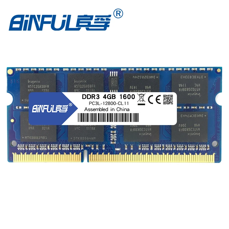 BINFUL новый бренд DDR3L 4 ГБ 8 1600 МГц PC3L 12800 Память ОЗУ низкого напряжения 1 35 в для