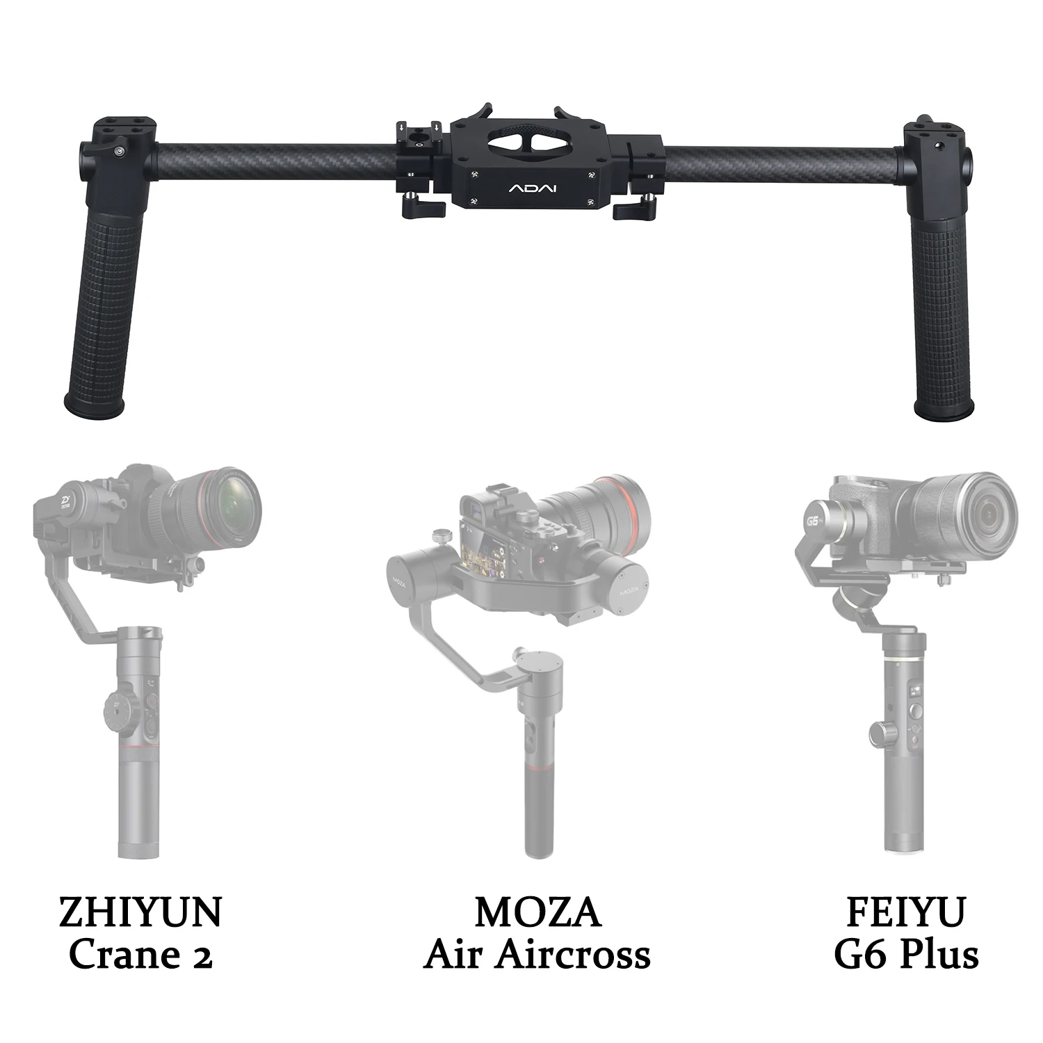 ADAI Dual Handle Grip Fit For Feiyu AK2000 AK4000 G6 PLUS Zhiyun Crane Plus Crane 2 Handheld Handlebar Camera Stabilizer Mount