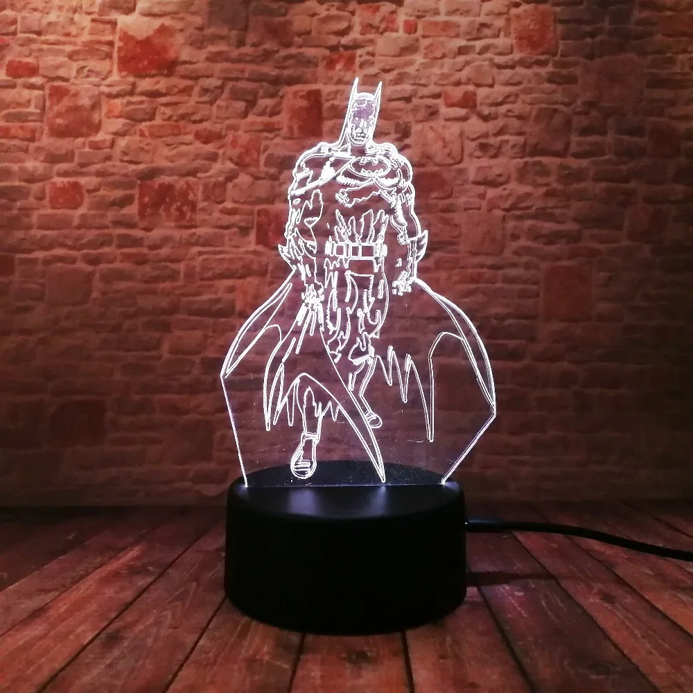 Marvel& DC Legends, 3D фигурка Бэтмена, Супермена, Железного человека, Человека-паука, экшн-героя, 7 цветов, меняющиеся вентиляторы для мальчиков, подарки на день рождения, Рождество