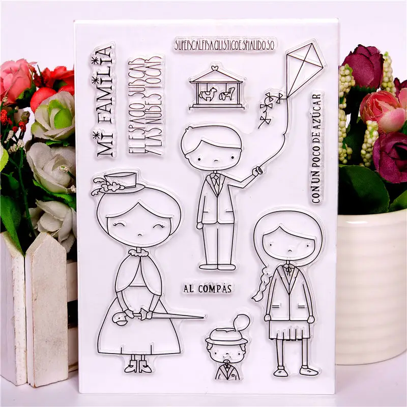 Прозрачные штампы DIY силиконовые уплотнения Скрапбукинг карта изготовление фото