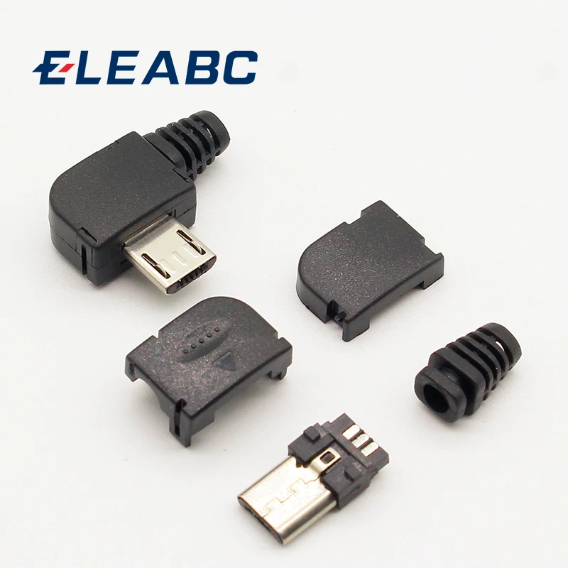 10 компл./лот Micro 5P USB штепсельная вилка типа припоя Хвостовая Вилка для зарядки 90