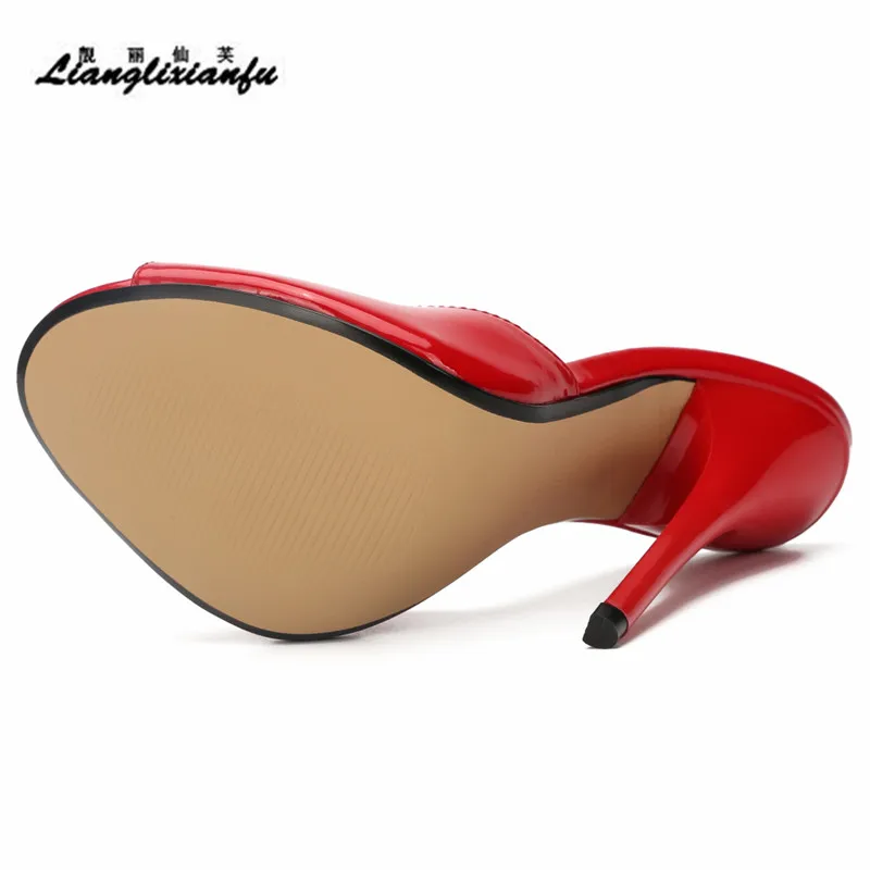 LLXF тапочки zapatos mujer US15 16 17 18 19 летние туфли на шпильках босоножки на тонком каблуке 14 см женские классические новые красные туфли-лодочки