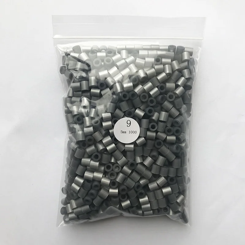Silver Color 9 1000 Beads/Bag 5mm Perler Artkal Beads 37 Colors Available Material Bag DIY Cartoon Making Tube Colorful Beads Educational Toys - Цвет: Silver Color 9