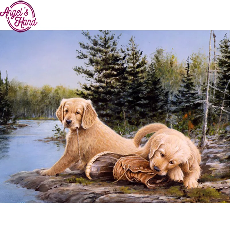 

Full square Diamond Embroidery Naughty dog 5D DIY Diamond Painting Cross Stitch Diamond Mosaic Crafts Sticker
