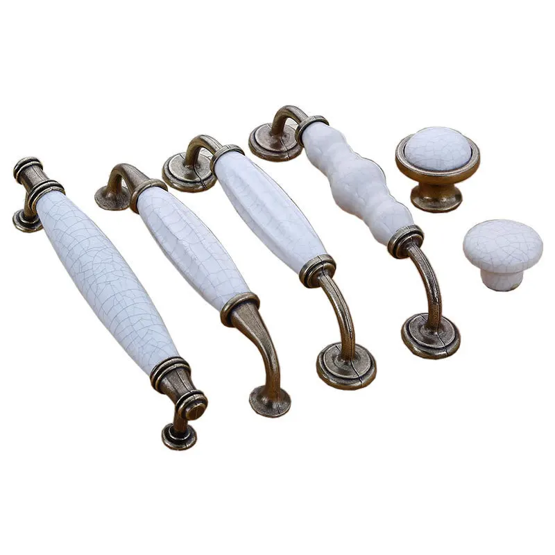 1 шт. Европейская керамическая ручка с трещинами Античная бронзовая китайские