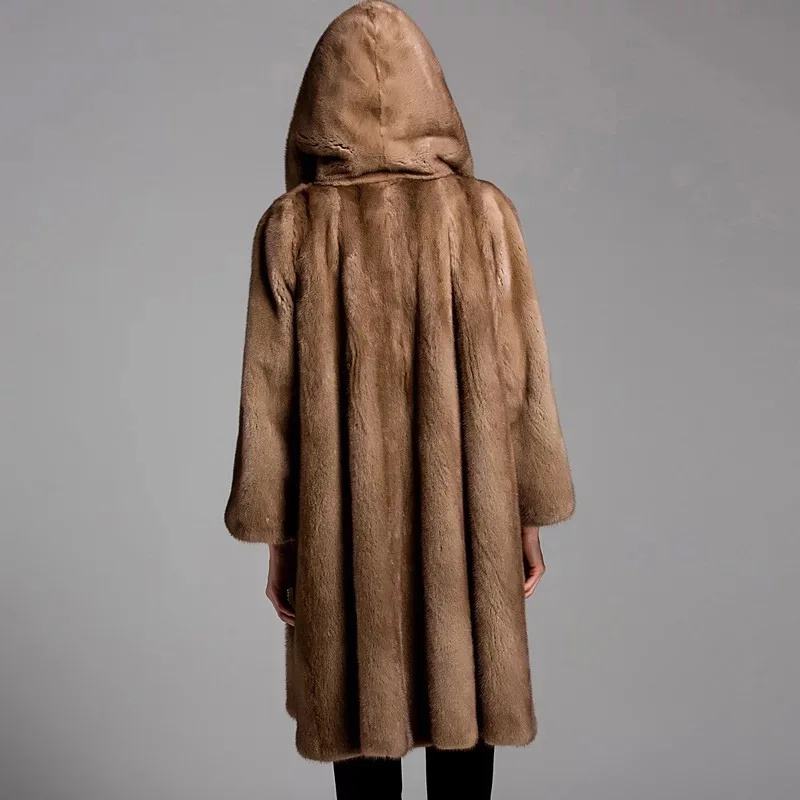 2021 брендовая роскошная женская куртка из натурального меха норки длинный стиль с