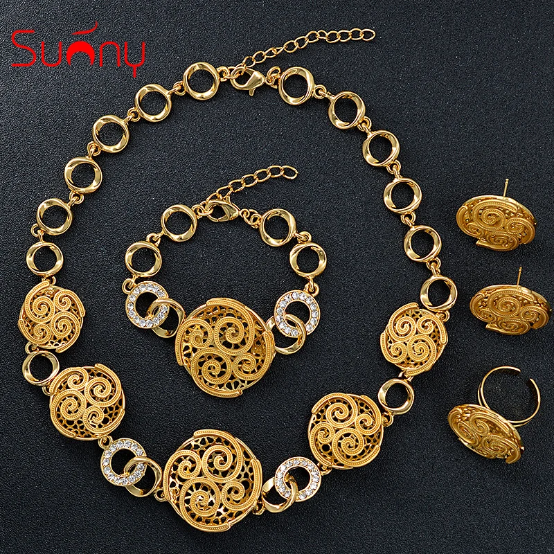 Sunny Jewelry этнические круглые свадебные комплекты ювелирных изделий ожерелье