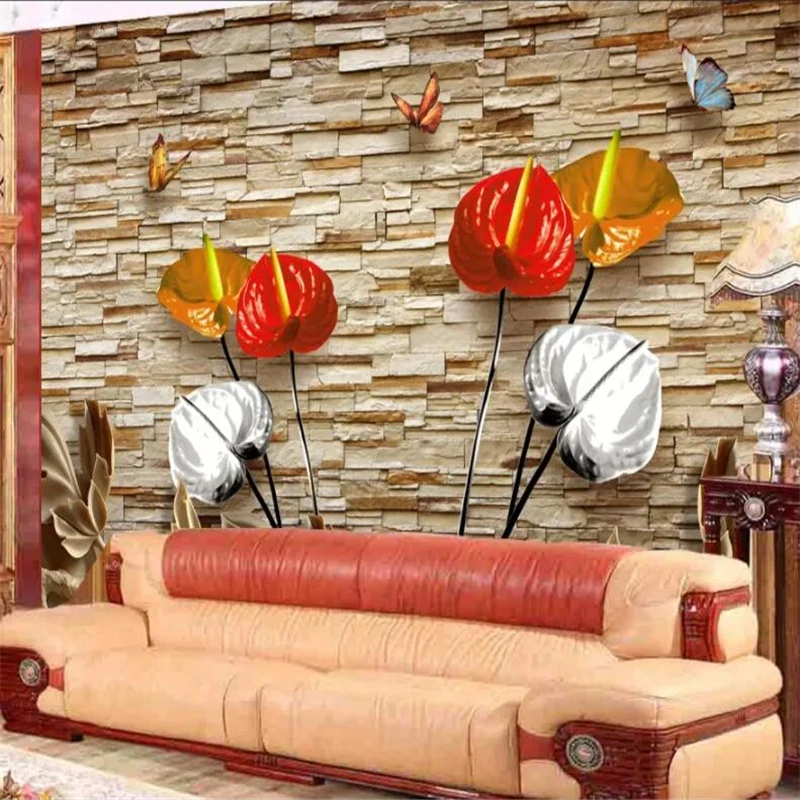 

beibehang Wallpaper mural custom living room bedroom HD creative calla lily 3D mural TV background wall home decoration