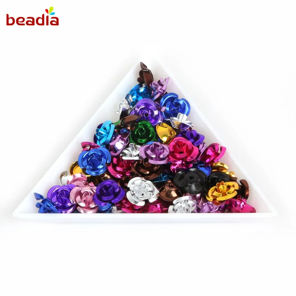 Оптовая продажа 100 шт. отверстие 1 мм Разноцветные алюминиевые крошечные