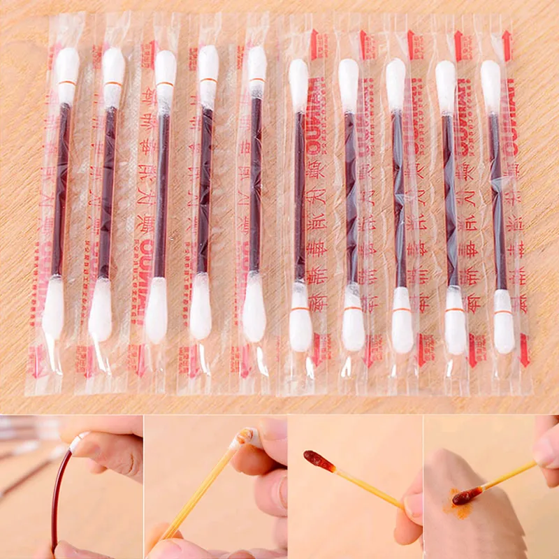 10 шт. Детские ватным тампоном одноразовые медицинские с йодом для дезинфекции