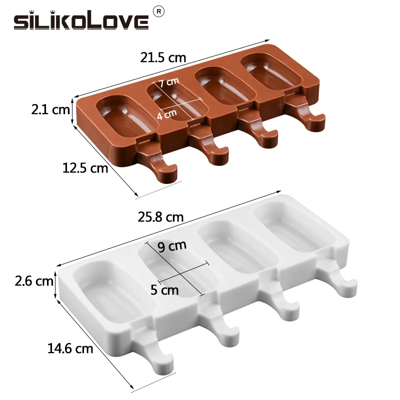 SILIKOLOVE силиконовые формы для крема 2 размера формы для мороженого Морозилка мороженое Бар формы с палочки для мороженого экологически чистые