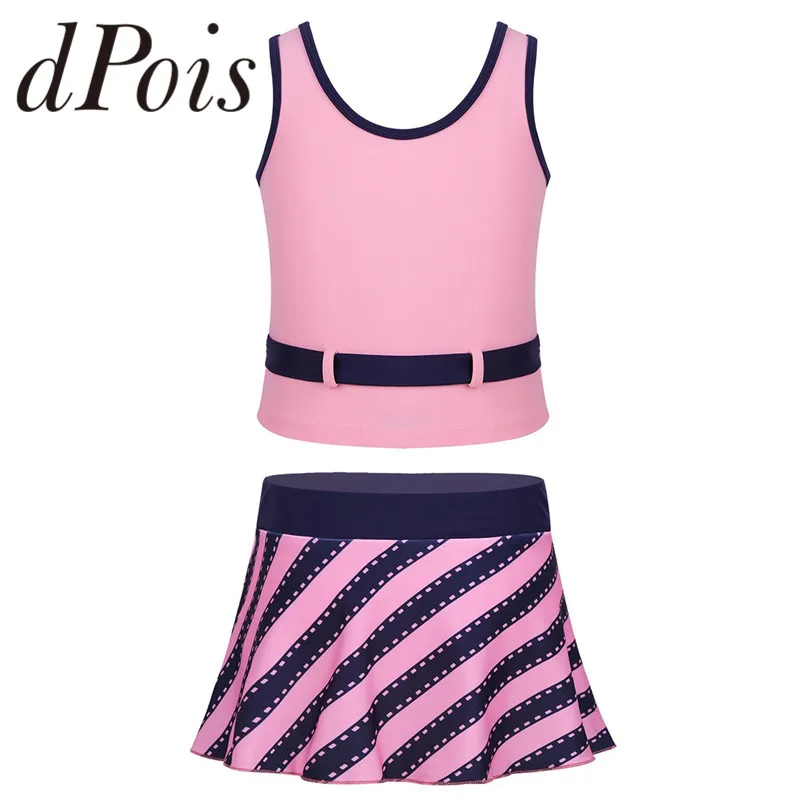 2 шт. детский купальник-танкини с принтом в полоску | Спорт и развлечения