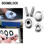 BOOMBLOCK 16 шт.компл. винты для номерного знака автомобиля плотно закрывают для Audi A4 A3 A6 C6 B7 B8 B5 Q5 Seat Leon Ibiza Skoda Fabia Yeti