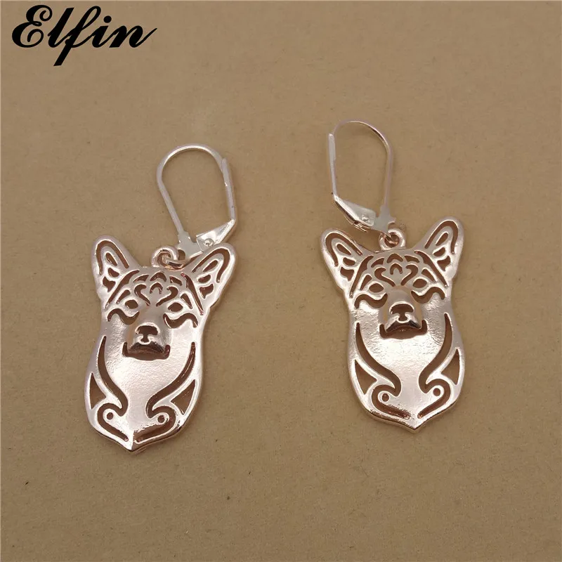 Elfin модные серьги Pembroke Welsh Corgi ювелирные изделия золотого цвета серебряного