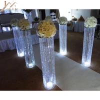 6pcs 120cm 47 tall 22 cm diameter crystal wedding road lead acrylic centerpiece for event party decoration