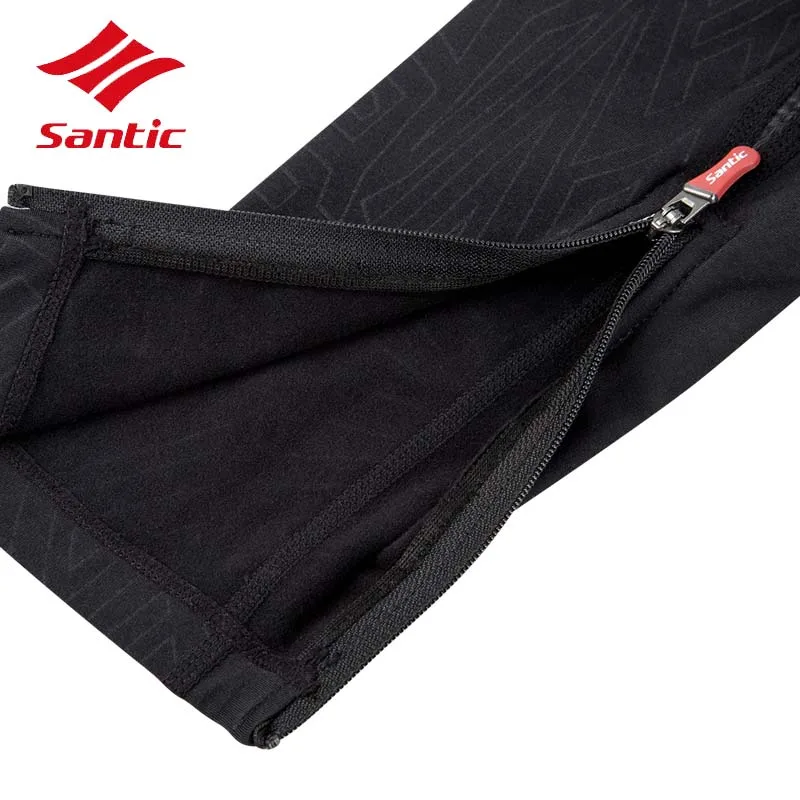 Santic эластичные компрессионные Осенние Зимние флисовые рукава для ног Велоспорт