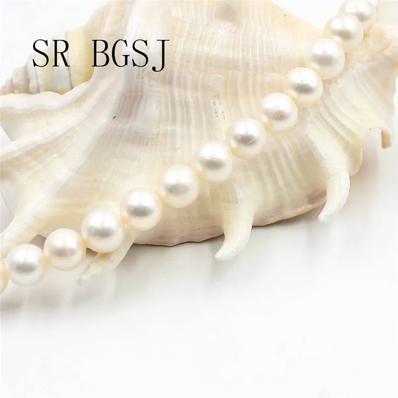 Free Shipping 9-10mm High Quality 5A Grade White Natural Freshwater Round Pearl DIY Beads Strand 15&quot | Украшения и аксессуары