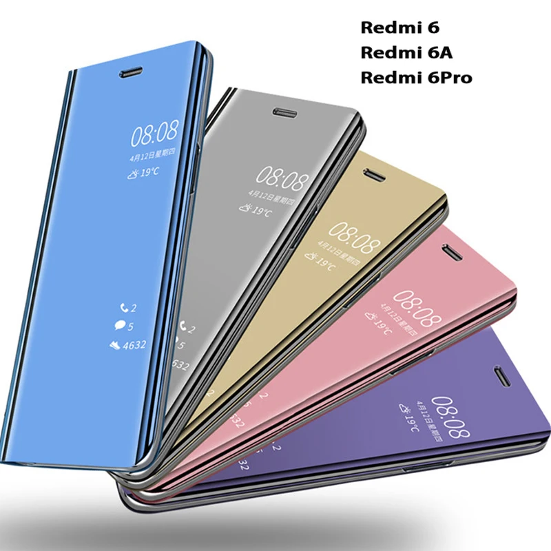 YonLinTan флип умный зеркальный чехол для телефона Xiaomi Redmi 6 Pro Redmi6 A 6A 6Pro кожаные
