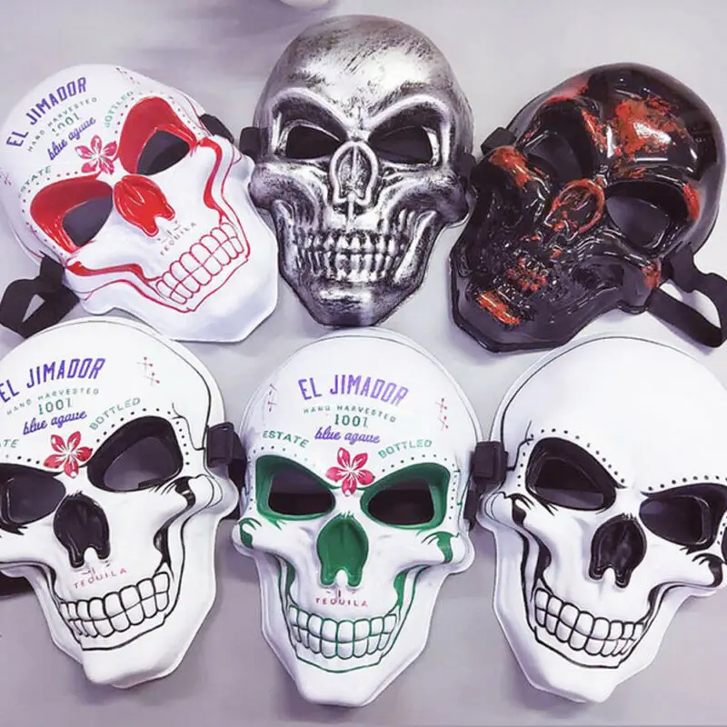 2019 жуткая маска на Хеллоуин Череп Скелет Полный уход за кожей лица для косплей