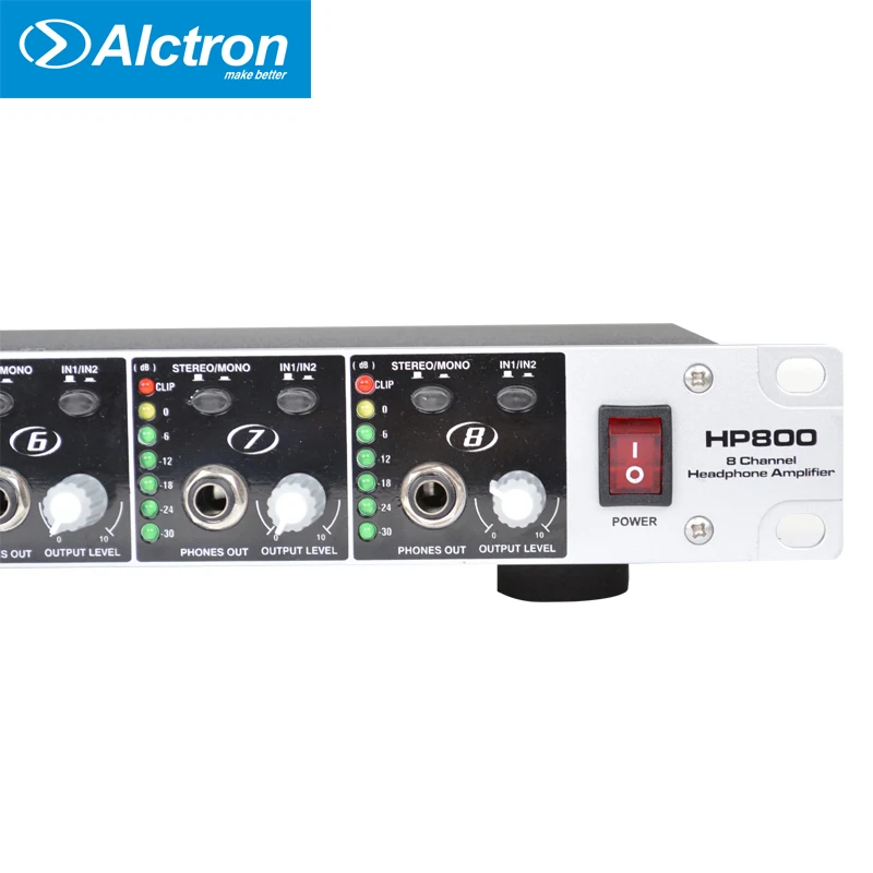 Alctron HP800 8-канальный усилитель для наушников многофункциональный предусилитель для наушников, мульти-люди для контроля уровня сахара в крови с раздельной регулировки громкости