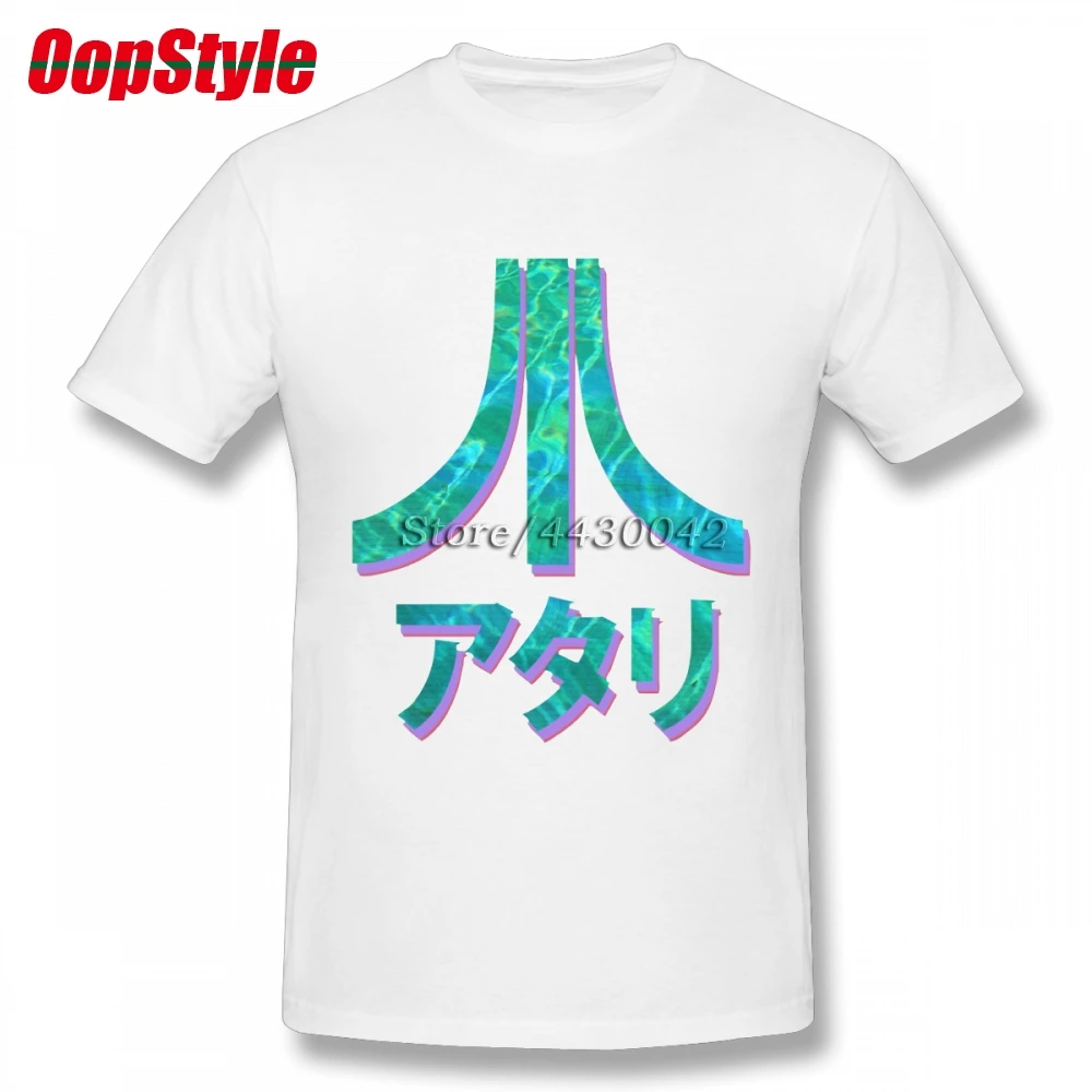 Мужская футболка с коротким рукавом Vaporwave Atari хлопковая Футболка большого