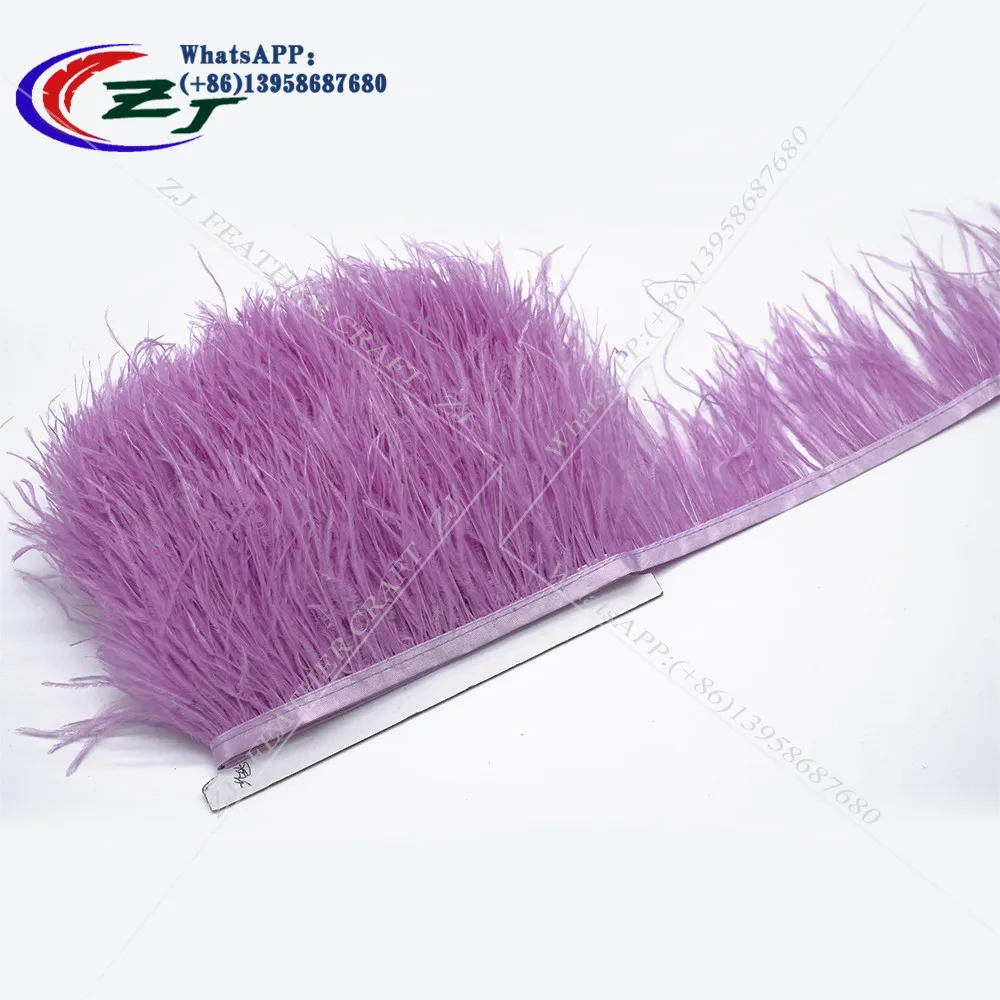 purple red Высокое качество, 5-10 метров, Фиолетовая лента из страуса, перьевые кромки, бахрома, DIY Одежда/Аксессуары для костюма - Цвет: purple red