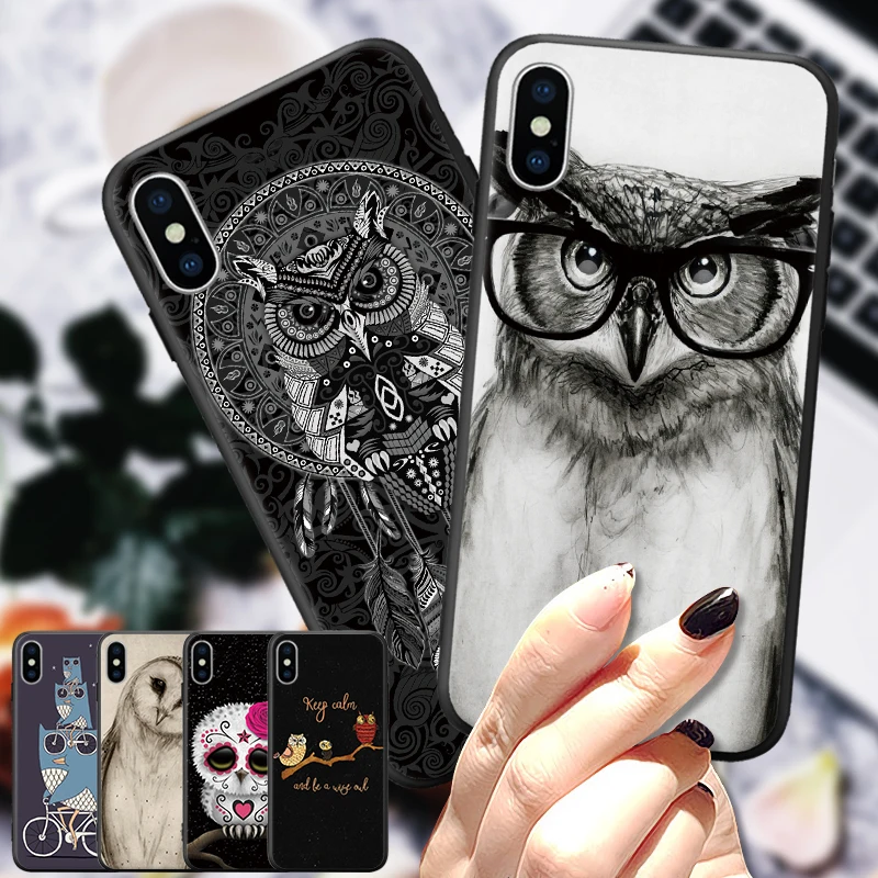 Сова Птица Животное тема шаблон для iPhone 5 5S SE 6 6S 7 8 Plus X XR XS Max жесткий чехол для телефона