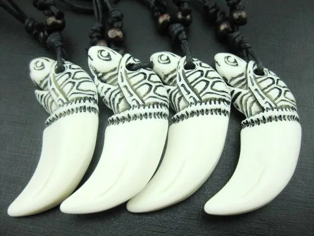 12 pcs Unique NEW Yak Bone Carved Lucky Pendant Head Necklace Choker gift