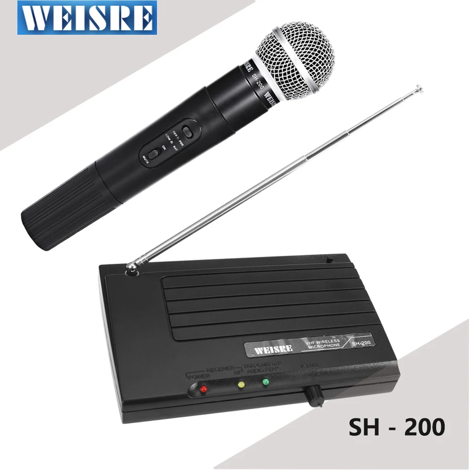 Новейшая модель WEISRE SH 200 Профессиональная VHF Беспроводной ручной двухканальный