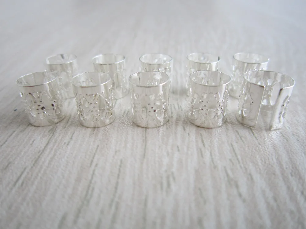 Бесплатная доставка 100 шт./лот посеребренный страшный Дред бусина Регулируемый