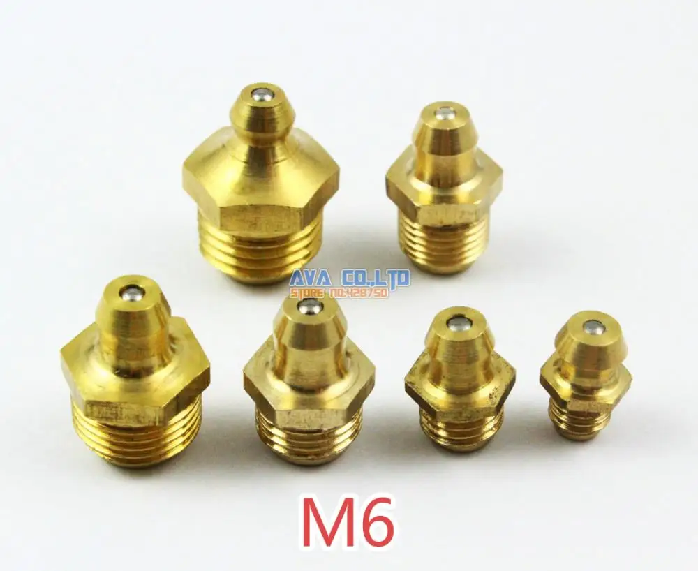 Латунная прямая смазка M6 50 штук смазочный фитинг Zerk|grease nipple fitting|nipple fittingsgrease |