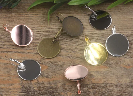 Пустые Зажимы для ушей настройки сережек с крючком из проволоки 20 мм 25 круглая