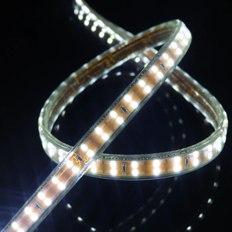 Фото Высокая яркость SMD 3528 2835 Светодиодная лента двухрядная AC220V 156 светодиодов/м Высокая яркость SMD 3528 2835 Светодиодная лента двухрядная AC220V 156 светодиодов/м