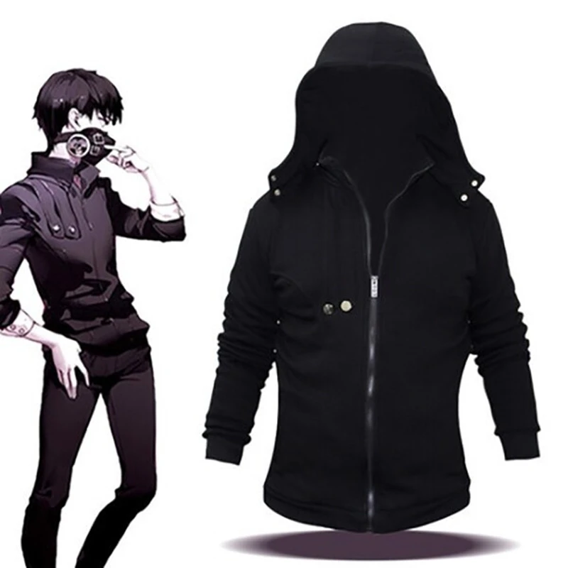 Аниме Токийский Гуль Толстовка Kaneki Ken Косплей черная толстовка с