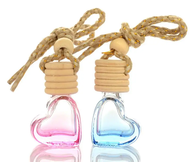 5 мл стеклянная бутылка в форме сердца автомобильный аромадиффузор Ароматерапия