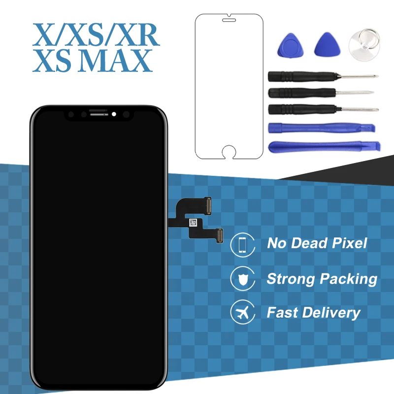 Черный AMOLED OEM панель для iPhone X XS ЖК-дисплей экран без битых пикселей Max ЖК сенсорный