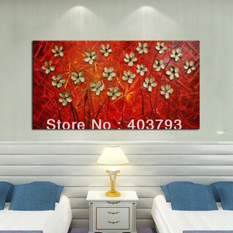 

50X100cmhand painted Modern Oil Paintings On Canvas colorfull abstract flowerCH2 landscape decoration No frame