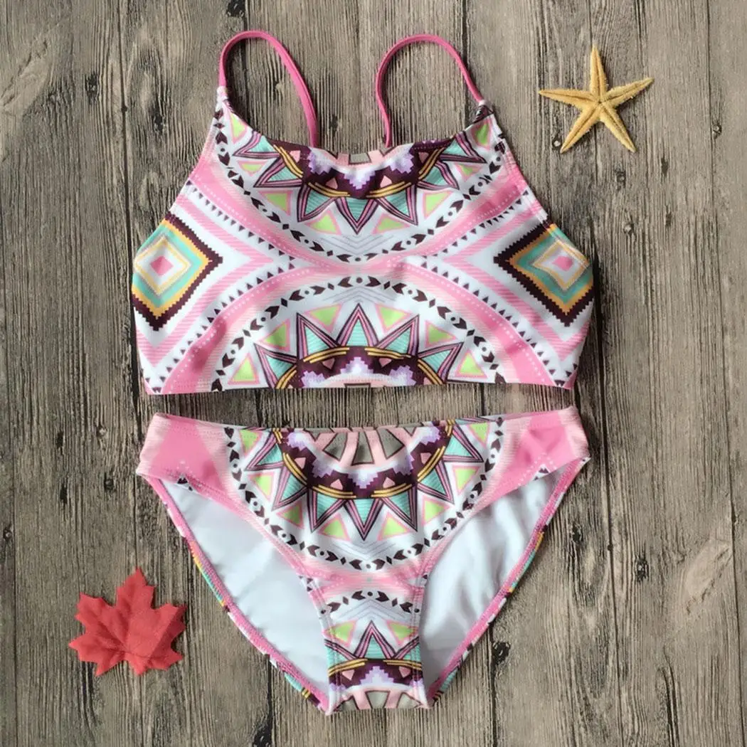 Женский купальник с бретельками без рукавов принтом крест лето осенний низкой