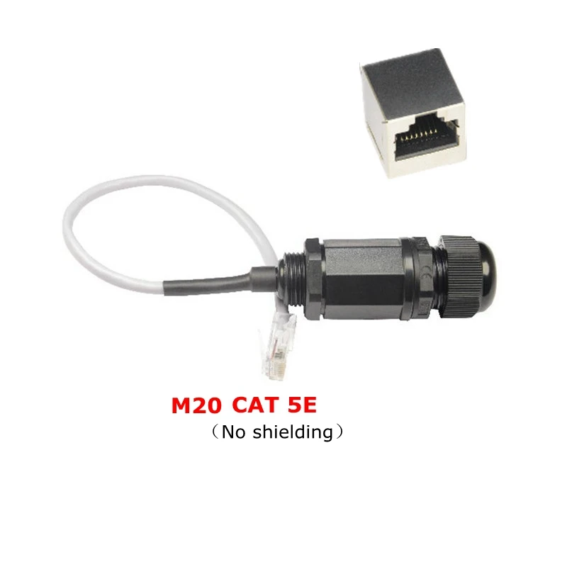 CAT5E RJ45 водонепроницаемый сальник разъем Ethernet LAN черный IP68 Защита M20 CAT 5E RJ 45 мужчин и женщин AP открытый кабель